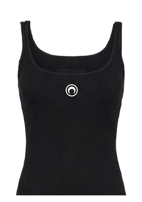 abito lungo moon logo ribbed jersey donna nero MARINE SERRE | WDR483ACJER0011BK99